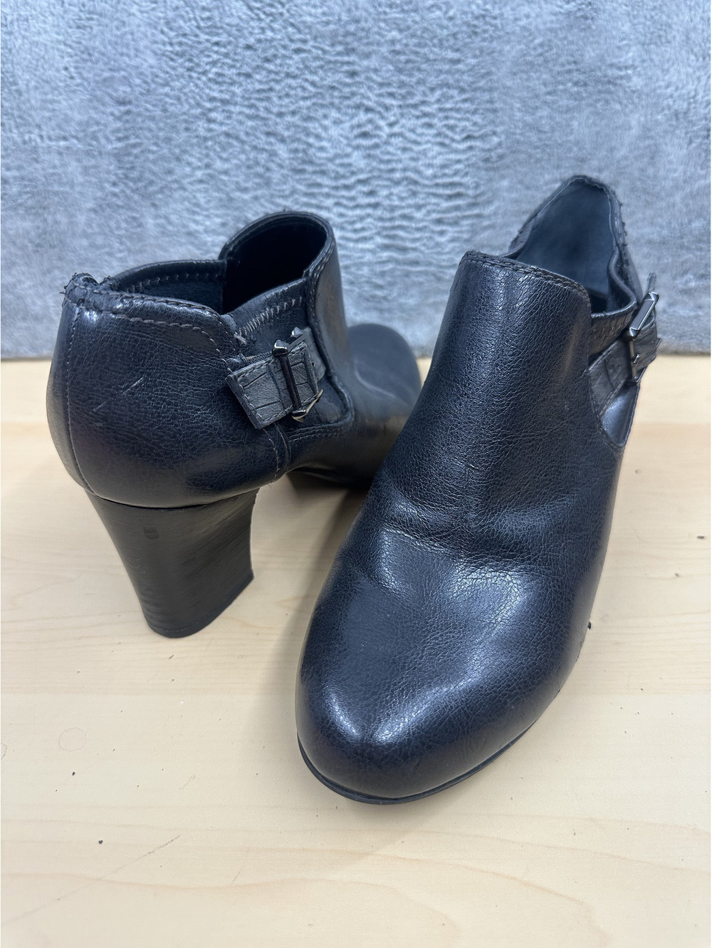 Franco Sarto Black Leather Ankle Boots